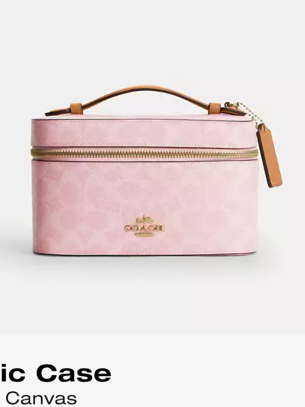 Coach NWT Powder Pink Signature Canvas Cosmetic Case